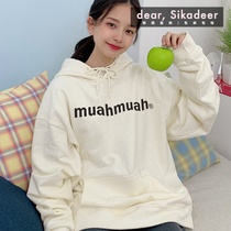 Korea Direct Mail muahmuah Letter Sweater Women Long Sleeve Round Neck Sweater Hoodie 21 Spring models without Velvet