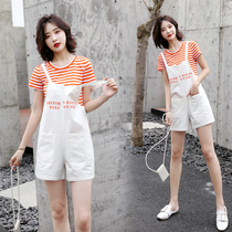Reduced Age Braces Shorts Women Summer 2022 New Tide Two Sets Korean Version Loose 100 Hitch Fashion Casual Womens Suit