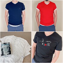 Canada Amari EMPORIO ARMAIN Mens summer high-end casual short sleeve V collar T-shirt 3 pieces 1 box