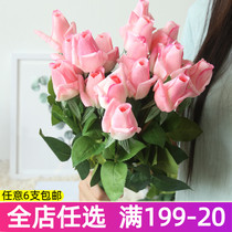 PU Moisturizing Hand Rose Simulation Flowers High Quality Single Living Room Table Furnishing Fake Flowers Wedding Decoration Floral Art