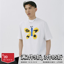 SAMESAME21SS butterfly pattern breathable print couple short sleeve cotton Tide brand Wild T-shirt Summer men and women