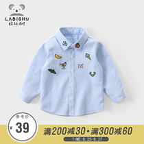  Price 85 (Rabbi tree)Childrens clothing Boys  shirts Spring and Autumn childrens bottoming shirts Long-sleeved mens baby shirts