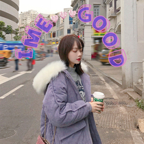 Corduroy cotton clothes womens 2021 new medium and long winter down cotton coat explosion-style quilted jacket Korean loose jacket