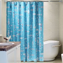 Thickened non-perforated shower curtain waterproof and mildew-proof shower bathroom curtain set bathroom partition shower curtain