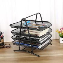 Office Supplies Metal Iron Mesh Four Layers of document trays File holders Three layers of Pull-out Information Racks Multilayer Tabletop Finishing Racks File Holders Office Folder Containing Shelf Desk Face Documents Basket