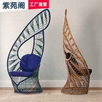 Purple Penthouse Outdoor Furniture Classical Balcony Casual Vines Rattan Chair Art Chair