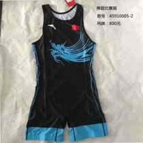 Sponsored the Chinese delegation National team wrestling suit Dragon wrestling dress red and black men and women without falling