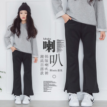 Girls' pants Korean style autumn 2022 new large and medium children's side split ocean air stretch pants little girls' flared pants