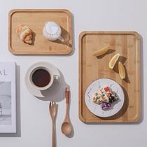 Japanese bamboo wooden tray solid wood tray rectangular bamboo tray household plate wooden tea cup plate bread plate