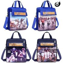 Tote bag for primary school students Make-up school bag Men and women canvas shoulder bag homework art bag Chicken eating childrens tutoring school bag