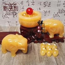 Natural topaz elephant ornaments Rich and glorious h elephant array Cornucopia array jade elephant Wang cause