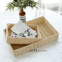 New Pint Containing Box Narrow long desktop containing box Woven Basket Stationery Living-room Desk Small Cosmetic students