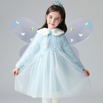 Elsa Princess Skirt Girls Ice Snow Frozen New Year Dress Skirt 2022 New Show Elsa Kids Clothing Winter