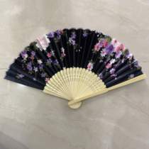 Ancient style folding fan Chinese fan female silk fan flower pattern and wind fan dance fan craft fan