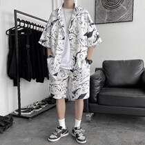 Casual sports a set of summer new short sleeves paired with 50% pants Two more overweight Overweight Son Ocean mens wave