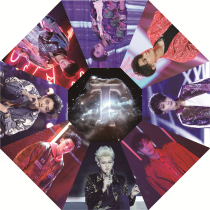 Huang Zi Tao Folding Sunny Umbrellas Customized Stars Perimeter Three Fold Fully Automatic Fans Should Help Sun Sun Sunscreen