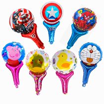 Hand-held stick cartoon aluminum film balloon Minnie big white ice inflatable toy gas stick baby birthday balloon