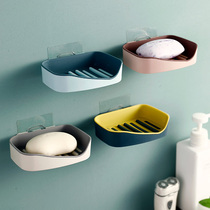 Free Punch Double Layer Soap Box Wall-mounted Soap Box Drain Toilet Home Creative Soap Holder Bathroom