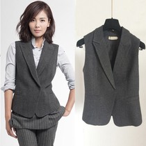 2021 autumn and winter Liu Tao with the same vest wear Andy niche design sense woolen professional suit OL female horse clip