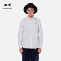 Ami Paris men Ami de Coeur Red love embroidered long sleeve shirt