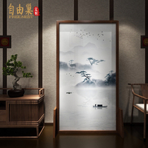 Chinese Zen landscape screen decoration living room tea room hotel creative space moving semi-transparent porch partition seat screen