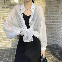 Thin sunscreen womens new 2020 Summer anti-ultraviolet loose ice silk breathable versatile long-sleeved sunscreen shirt