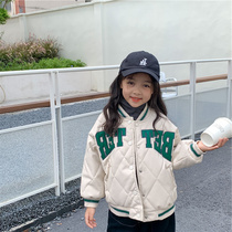 OKAIDI French childrens cotton clothing winter leather jacket cotton coat jacket thickened laminated cotton male and female baseball service damp