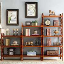 American solid wood shelving floor bookcase bookcase office bookcase living room containing shelf home multilayer flower shelf