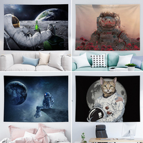 Background cloth hanging cloth space cat astronaut room bedside European and American decoration live wall layout tapestry