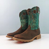 New cowhide mens boots mid-barrel western Cowboy boots mens riding boots first layer cowhide Goodyear motorcycle boots 42-47