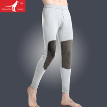 Knee-guarded autumn trousers male cotton teen students with long warm underwear knee thickening without plus spring and autumn winter