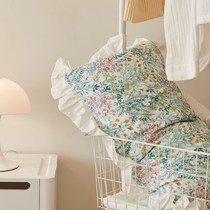 Pillow case a pair of cotton home Net red ins Wind hipster ruffles square 48 * 4cm single