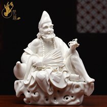 Sanfen fun DeHua Ceramics Jigong Living Buddha statue to drive away from diseases and attract unlucky home furnishings Jigong opera cricket