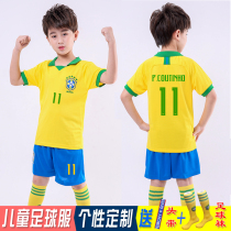 2019 new Brazilian jersey childrens football suit suit boy primary school training suit female big boy uniform customization