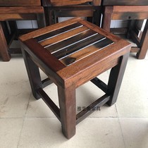 Old boat wooden stool solid wood shoe changing stool home shower log small low stool simple leisure sitting with square drinking tea stool