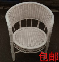 Hand woven natural bamboo rattan woven old man chair backrest Nostalgic retro vintage real rattan chair balcony casual single person