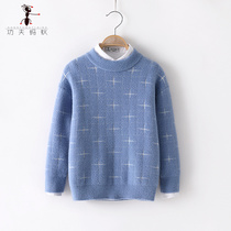  Childrens pullover sweater 2020 autumn and winter new boys knitwear warm bottoming shirt mohair thread tide 3814