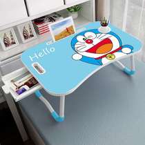 Bed Notebook Computer Desk College Student Dorm Desk Sloppy Desk Foldable Small Table Home Dorm Room Brief Study Desk Dorm Room Bedroom Learning Folding Desk Cartoon Cute Teenage Girl Heart