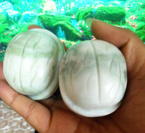 Shaanxis blue field jade handlebar plays A stock jade to play with natural jade walnut to play Shunfeng