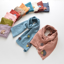 Autumn and Winter Childrens scarf cotton cute mushroom little girl baby windproof scarf girl princess scarf
