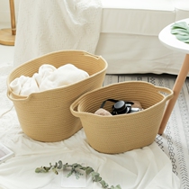 Nordic large cotton thread storage basket floor folding utility basket dirty clothes basket wardrobe clothing children toy storage basket