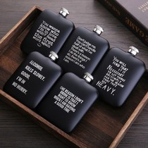 High-grade 6 oz 304 stainless steel flounder Germany thick outdoor metal hip flagon square English portable Hulk