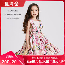 Girls cotton dress summer children Korean version of foreign style princess skirt summer new medium and large childrens dress baby