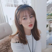 Cream leather wide-sided sponge hair hoop Korean Net red hair band female headband temperament hairpin simple Joker go out