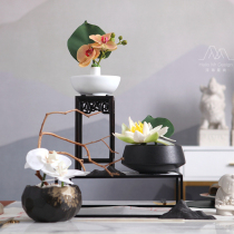 New Chinese Sleeping Lotus Butterfly Lan Micro Landscape Floral Sand Tray Composition-style Indoor Home Soft Adornment