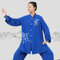 The new long tai ji fu bamboo hand-painted elegant lian gong fu men martial arts fit the costume middle-aged chun qiu kuan