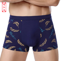 4 mens boxer underwear middle-aged and elderly people plus fat plus size four-corner pants father middle-aged middle-waist