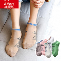 Arctic velvet summer womens socks cute cartoon cotton socks breathable sweat-absorbing schoolgirl shallow mouth comfortable Japanese boat socks