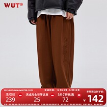 (WUT official store) winter series original design relief three-dimensional logo hanging casual mens and womens trousers