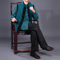 100 Foolong high-end fragrant cloud yarn for mens Tangclothing plus cotton cannons Chinese style disc buckle Ma A national wind autumn and winter Tang dress